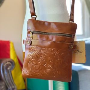 Patricia Nash Prizzi Tooled Leather Crossbody Like New!!